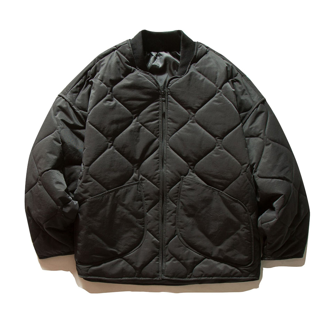 Unisex Kurz geschnittener gesteppter Bomber im Boxy‑Schnitt mit Rippkragen und extra großen Pattentaschen Shop Nory