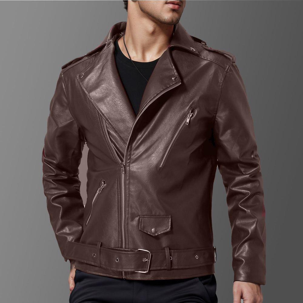 Herren stilvolle Bikerjacke aus hochwertigem Echt Shopnory