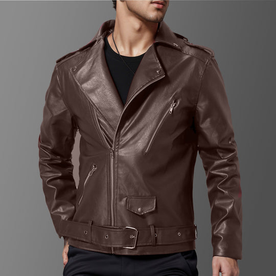 Herren stilvolle Bikerjacke aus hochwertigem Echt Shopnory