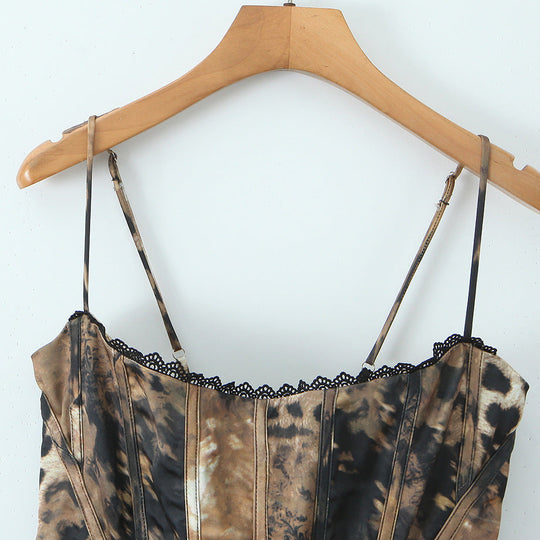 Damen Korsett Top mit verstellbaren Trägern und raffinierten Schnürungen Shopnory