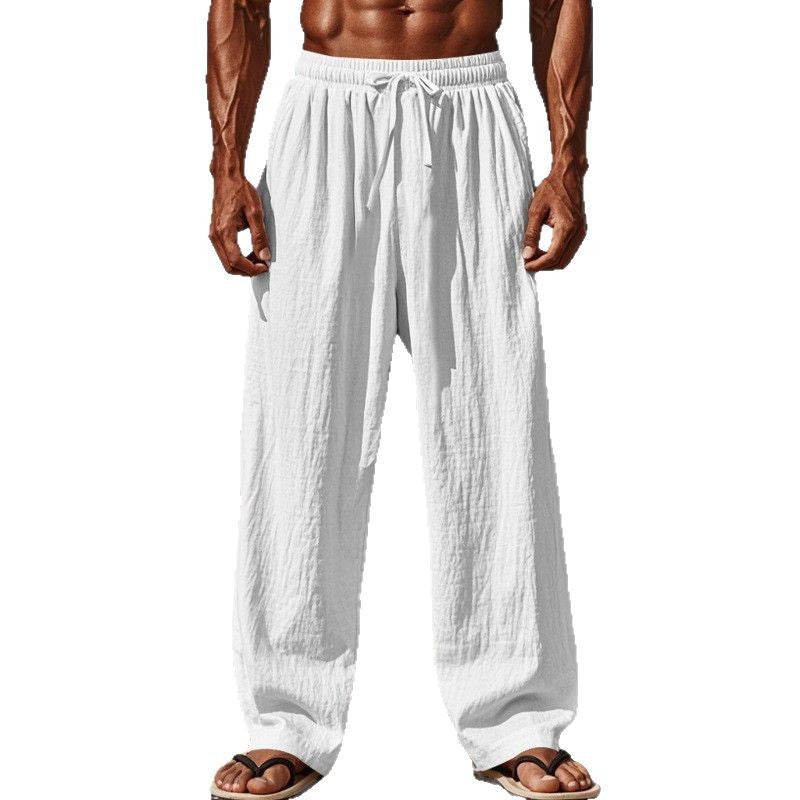 Herren lockere Strandhose mit elastischem Bund und seitlichen Eingrifftaschen