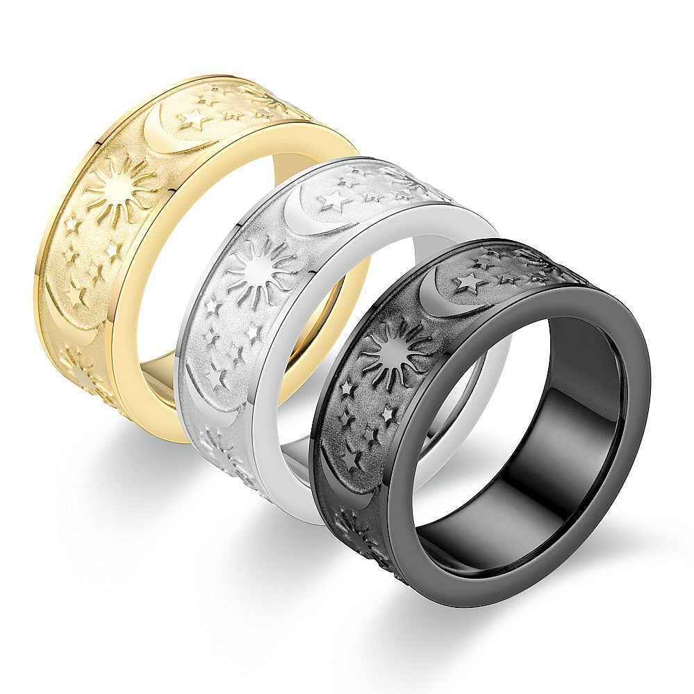 Herren Ring mit kunstvollem Sonnen- und Mondmotiv Shop Nory