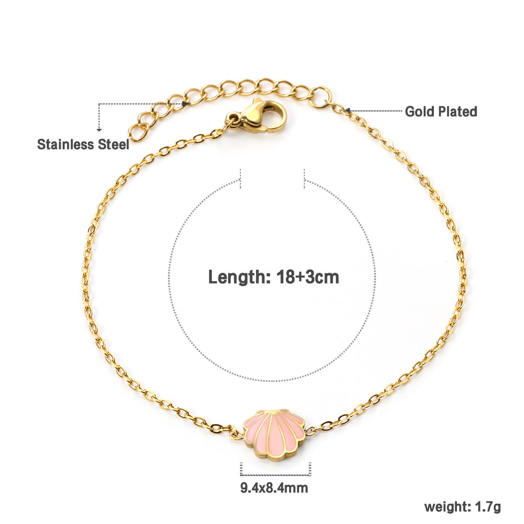 Damen Edelstahl Halskette mit Muschel-Anhänger Shop Nory