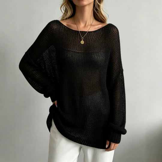 Damen Oversize Strickpullover mit transparentem Mohair‑Effekt Shop Nory