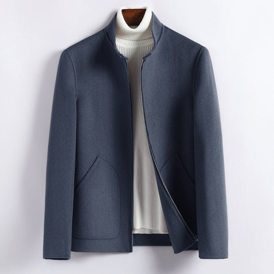 Herren Elegante Kurzjacke aus Wollmix mit Stehkragen, verdecktem Reißverschluss und konturierten Eingrifftaschen Shop Nory