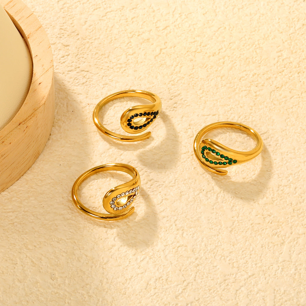 Damen Ring mit elegantem Tropfen-Design und funkelnden Zirkonia Akzenten Shop Nory