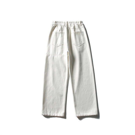 Damen Hochtaillierte weite Bundfaltenhose mit geradem Bein und Eingrifftaschen Shop Nory