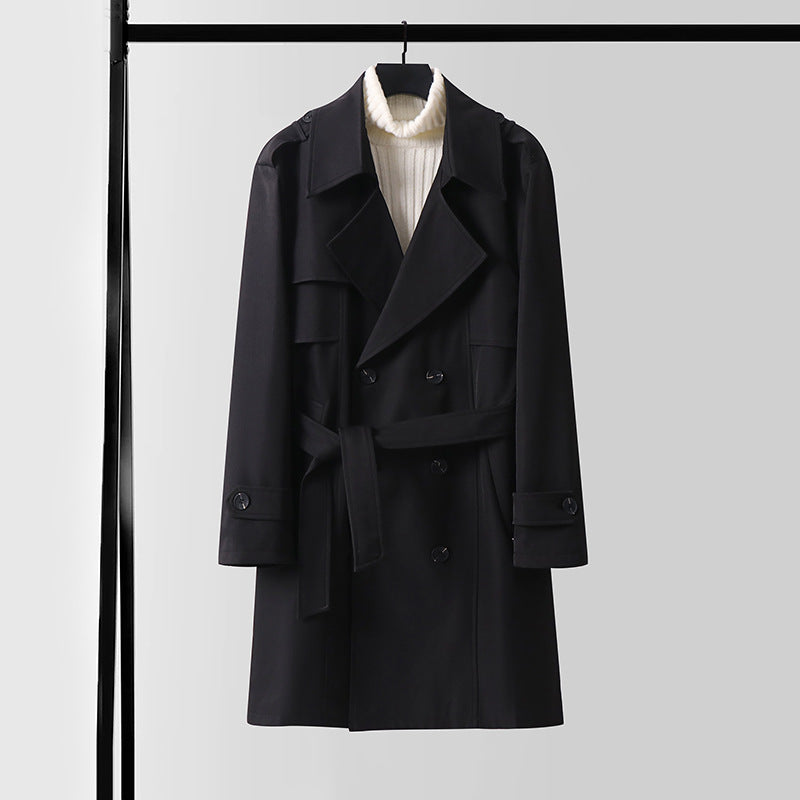 Damen Doppelreihiger Kurztrenchcoat aus leichtem Wollmix mit soften Fall und Schulterklappen Shop Nory