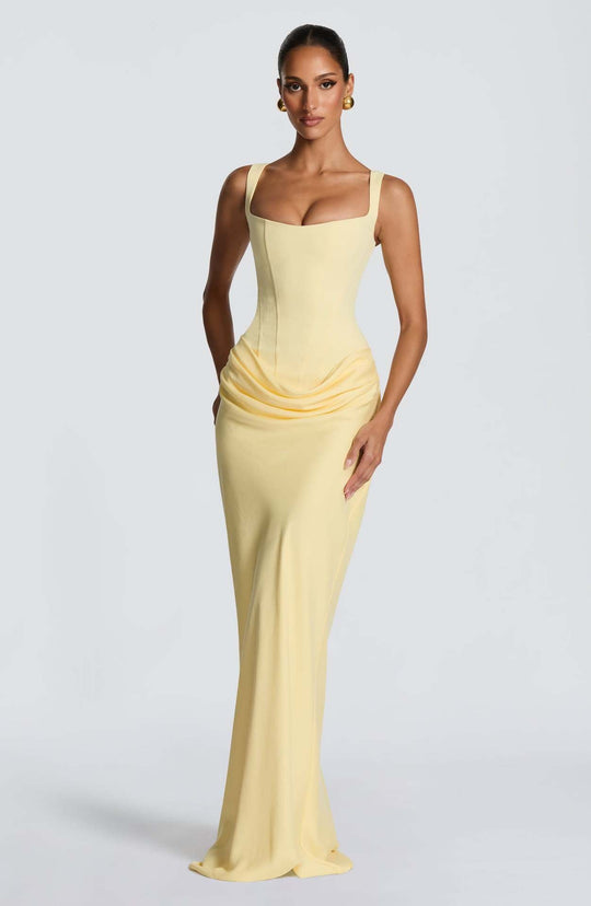 Damen Elegantes und figurbetontes Abendkleid mit vollständig gefüttertem Rock
