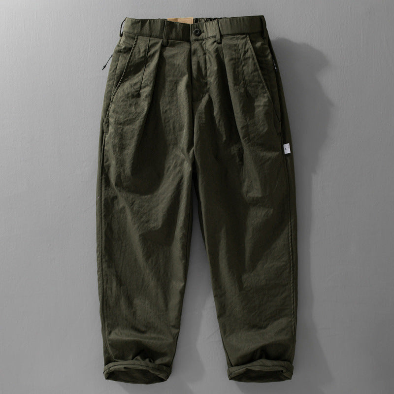 Herren weite Plissee-Chinohose mit Kordelzugbund und konischem Bein Shop Nory
