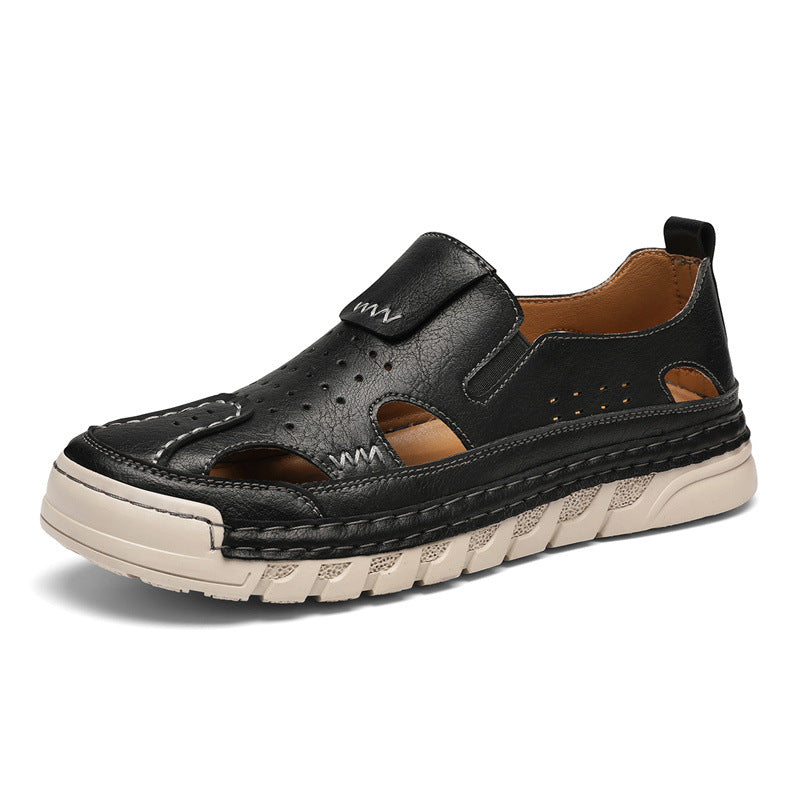 Herren Orthopädische Ledersandalen mit verstellbarem Riemensystem Shopnory