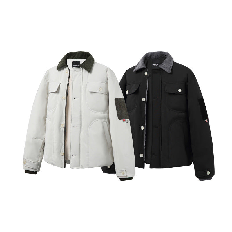 Unisex Gepolsterte Overshirt‑Jacke im Boxy‑Cut mit Cordkragen und Pattentaschen Shop Nory
