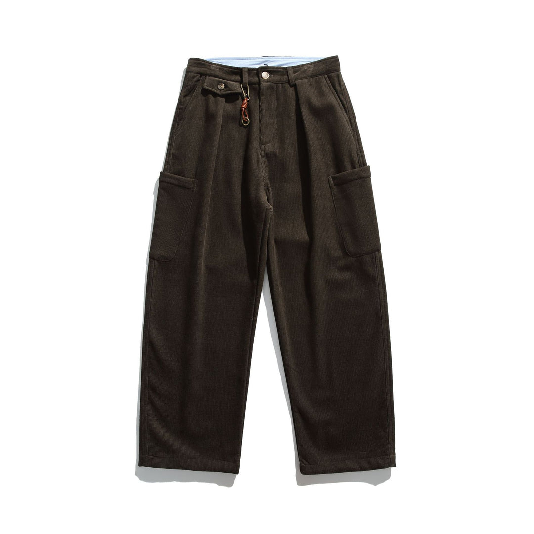 Herren Cord‑Cargo‑Hose mit hoher Taille, weitem Bein und aufgesetzten Pattentaschen Shop Nory
