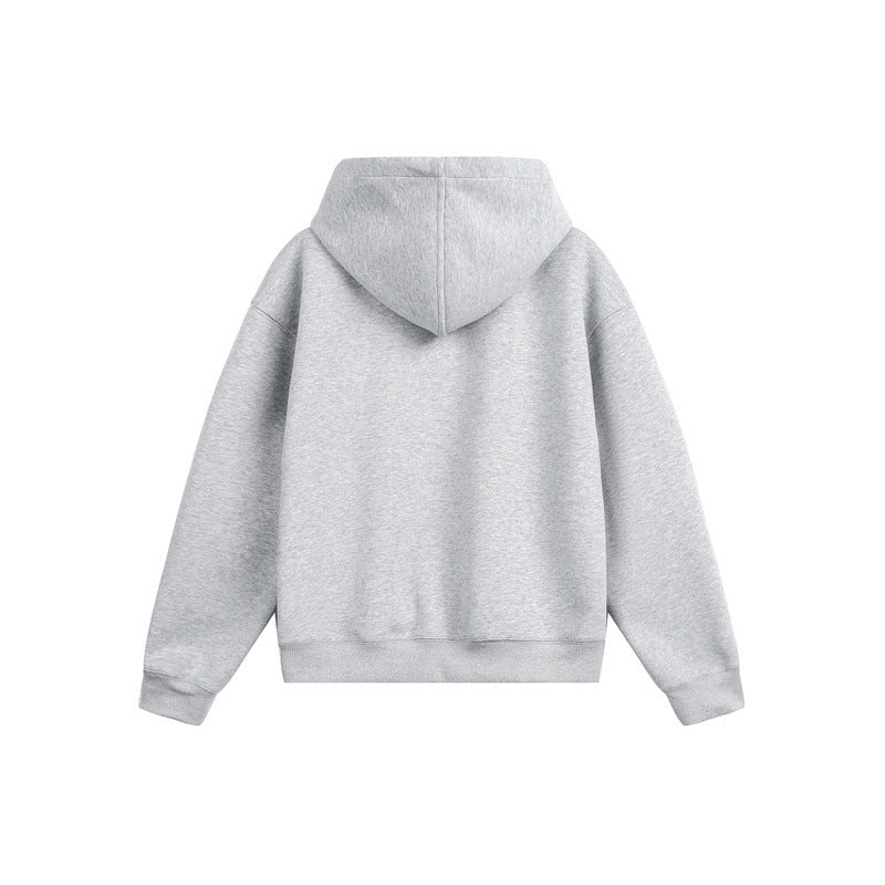 Unisex Kapuzen‑Sweatjacke mit Print‑Badges und Zweiwege‑Reißverschluss Shop Nory