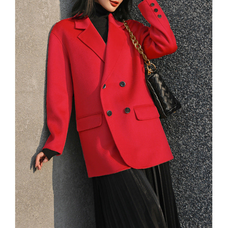 Damen Eleganter Langblazer mit doppelter Knopfleiste Shop Nory