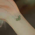 Damen Halskette mit hochwertigem Jade-Anhänger und Edelstahl-Elementen Shop Nory