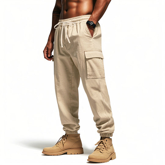 Herren Utility-Cargo-Jogger mit elastischem Bund, Kordelzug und großem Seitentaschen‑Panel Shop Nory
