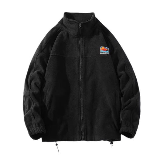 Herren Fleecejacke mit hohem Kragen und praktischen Taschen