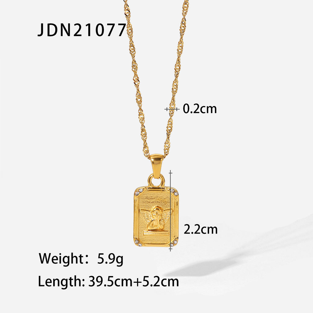 Damen Anhänger Halskette mit eleganter Textur und langlebiger Kettenstruktur Shop Nory