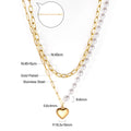 Damen Halskette mit mehrlagigem Design aus Edelstahl und goldplattiertem Herzanhänger Shop Nory