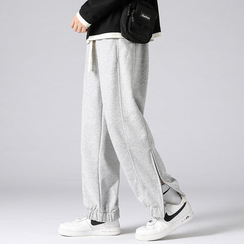 Herren weite Jogginghose mit seitlichem Reißverschluss‑Schlitz, elastischem Bund & Kordelzug Shop Nory