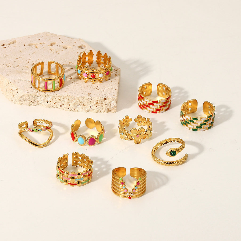 Damen Verzierter Blumenring Shop Nory