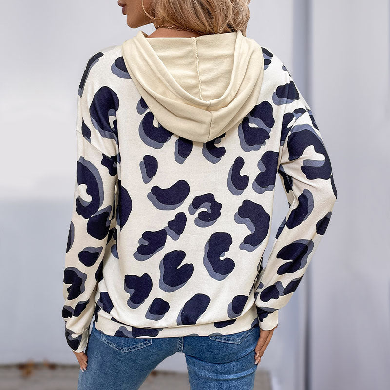 Damen Modisches Sweatshirt mit Leopardendruck Shop Nory