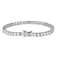Weiße Zirkonia Silber 4 mm