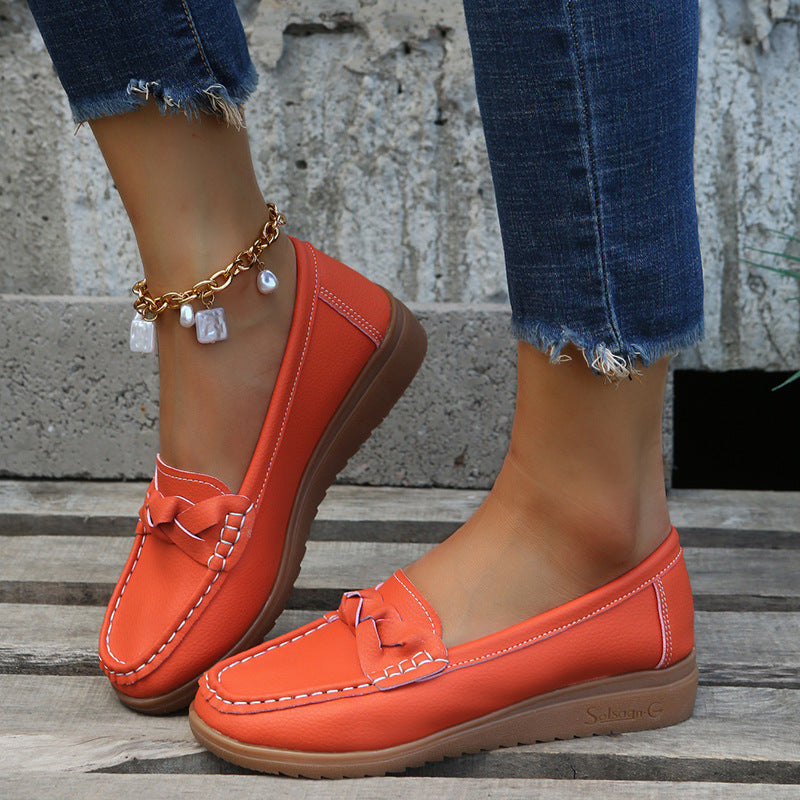 Damen Mokassin Schuhe mit eleganten Flecht-Details