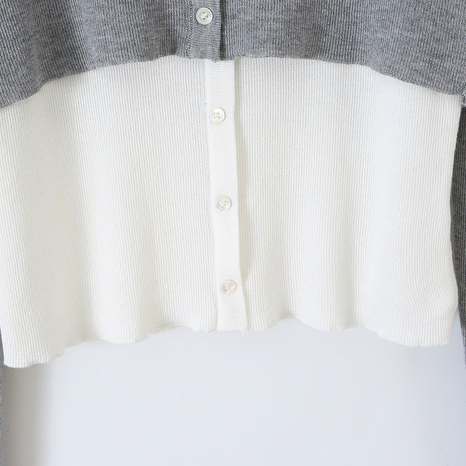 Damen Feinstrick-Bolero mit eingearbeitetem Hemd-Panel und Knopfdetails Shop Nory
