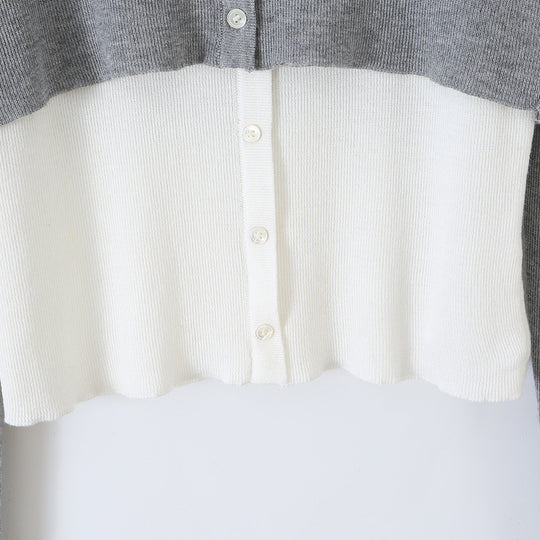 Damen Feinstrick-Bolero mit eingearbeitetem Hemd-Panel und Knopfdetails Shop Nory