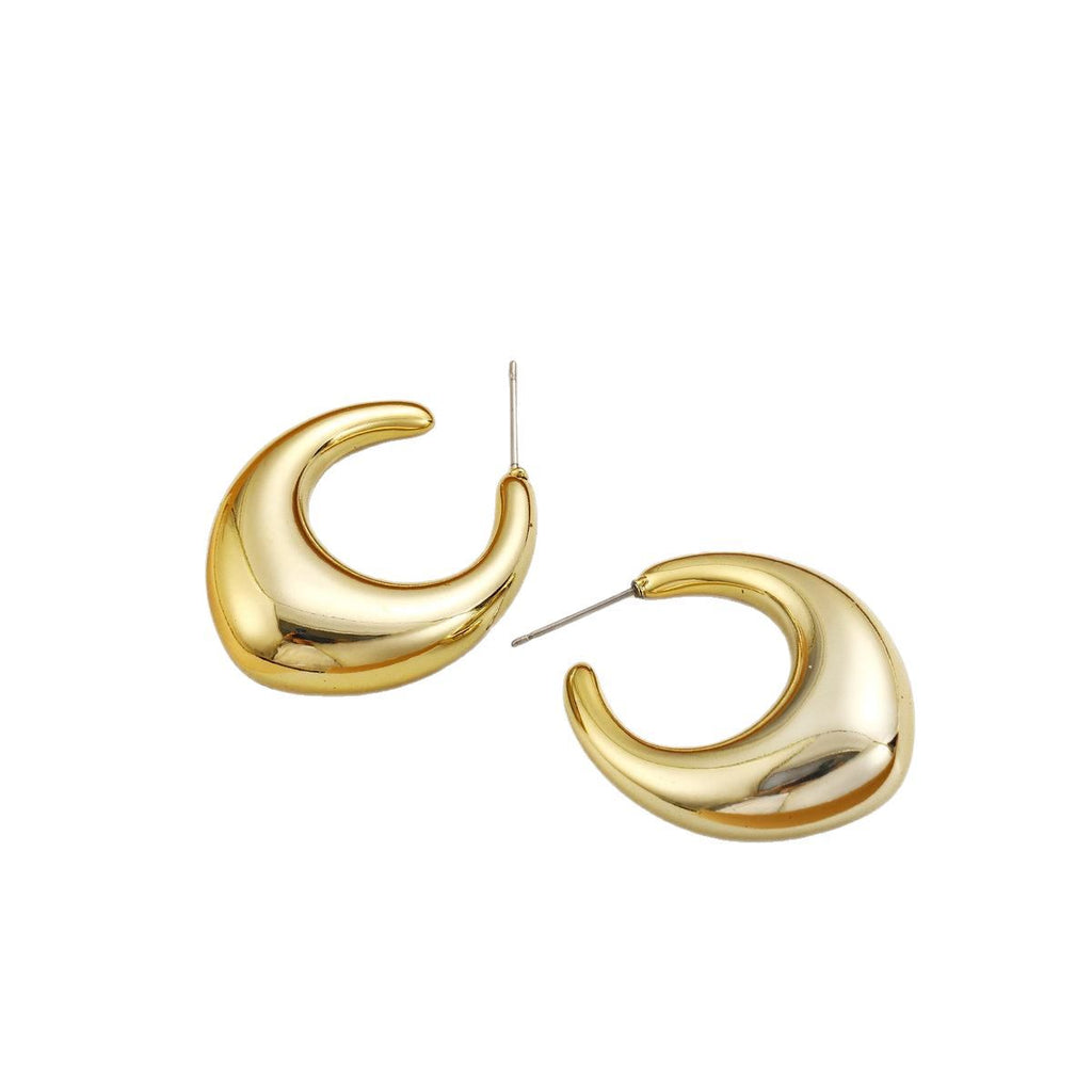 Damen große Creolen-Ohrstecker aus hochwertigem Metall mit glänzender Oberfläche Shop Nory
