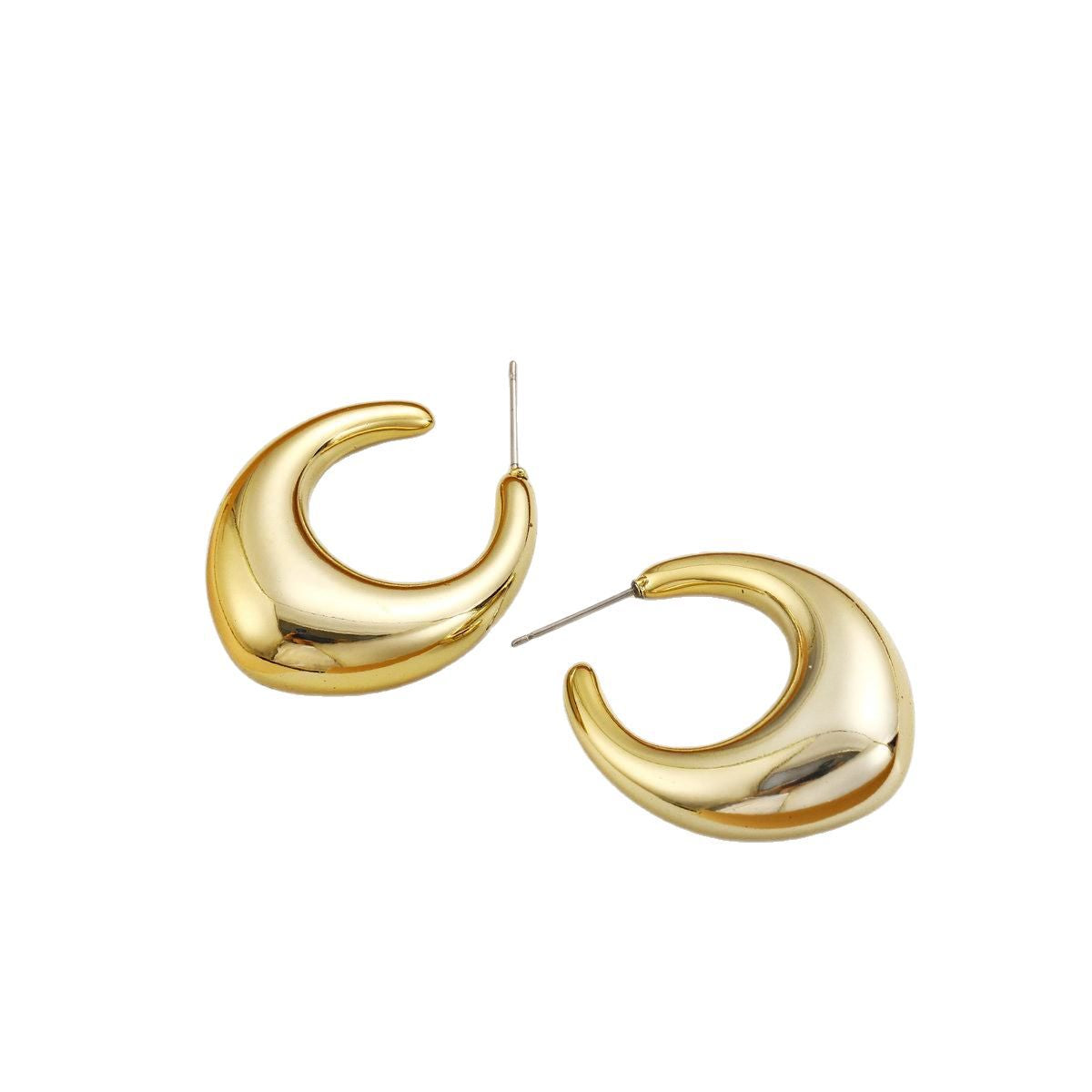 Damen große Creolen-Ohrstecker aus hochwertigem Metall mit glänzender Oberfläche Shop Nory