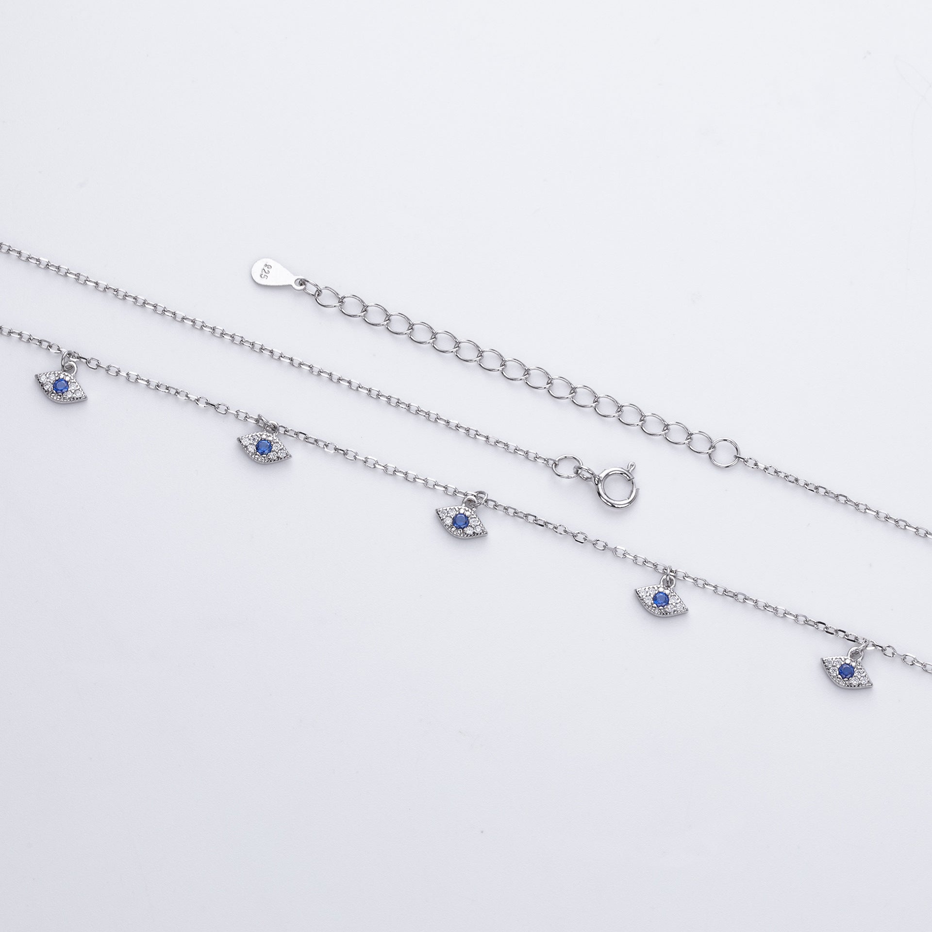 Damen Halskette mit funkelndem Auge-Motiv aus 925 Sterling Silber Shop Nory