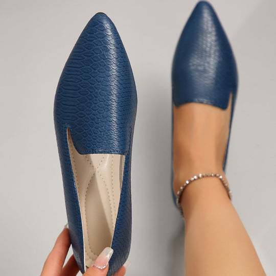 Damen elegante und bequeme Ballerinas mit spitzem Design Shopnory