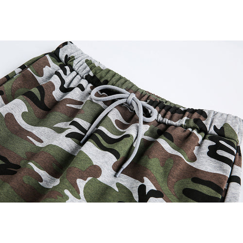 Damen Midi-Rock im Camouflage-Style mit elastischem Bund und Kordelzug Shop Nory