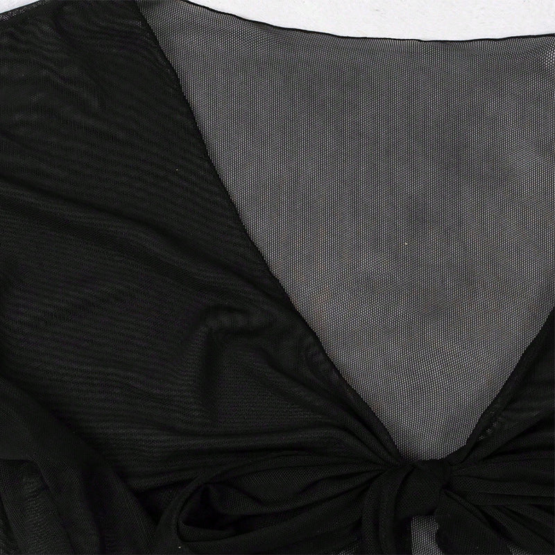 Damen Kurzarm-Crop-Top mit V-Ausschnitt und BindShopnoryand Shopnory