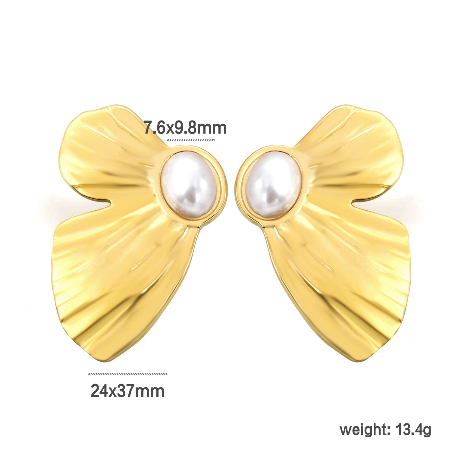Damen Ohrstecker mit elegantem Blattdesign und Perlenakzent Shop Nory