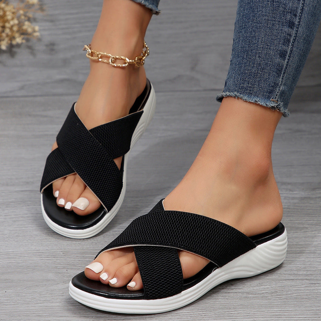 Damen Komfortable Crossover-Sandalen mit dämpfender Sohle