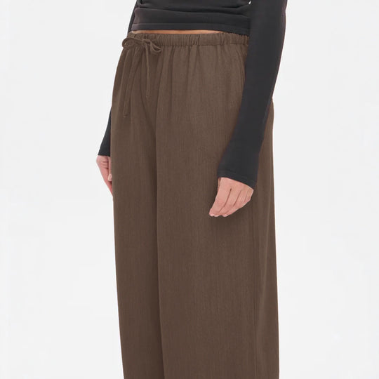 Damen Lässige Palazzohose mit elastischem Tunnelzugbund und weitem Bein Shop Nory