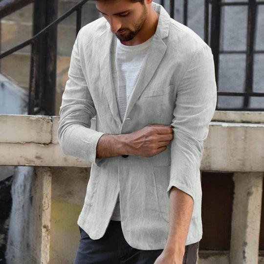 Herren Leinenblazer mit modernem Schnitt und stylischen Details