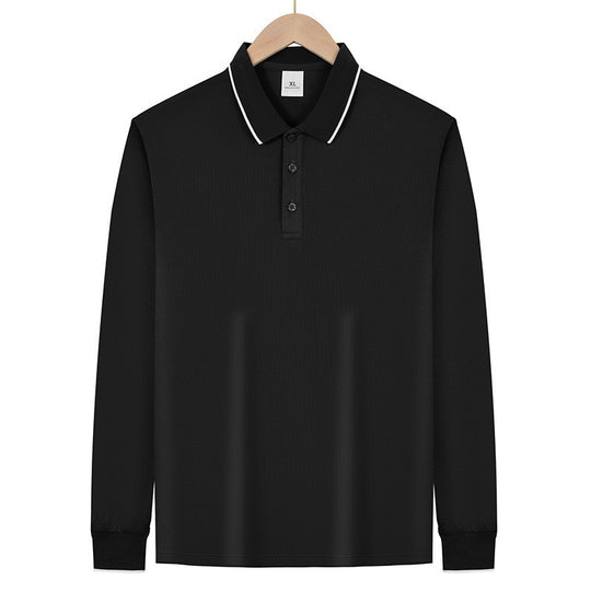 Herren Langärmeliges Funktions-Poloshirt mit Piquéstruktur und Kontrastkragen Shop Nory