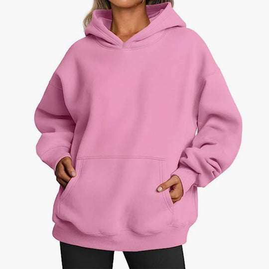Damen Übergrößen Kapuzenpullover mit praktischen Taschen undlässigem Schnitt