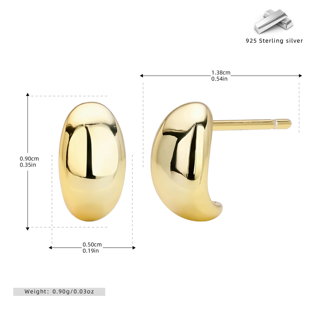 Damen Ohrstecker mit moderner, geschwungener Silhouette aus 925 Sterling Silber Shop Nory