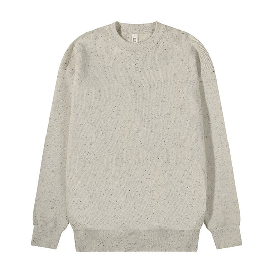 Unisex Großer Rundhals‑Strickpullover aus Mélange‑Garn mit abgesenkter Schulter Shop Nory