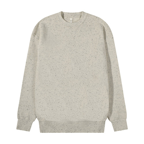 Unisex Großer Rundhals‑Strickpullover aus Mélange‑Garn mit abgesenkter Schulter Shop Nory