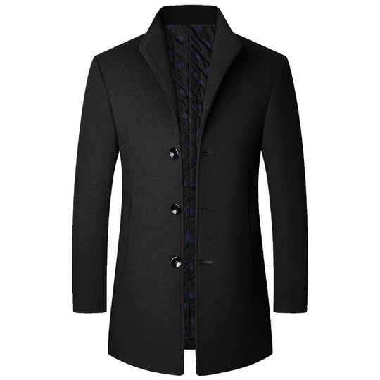 Herren Eleganter Kurzmantel aus Wollmischung mit gesteppter Innenlage und schlankem Stehkragen Shop Nory