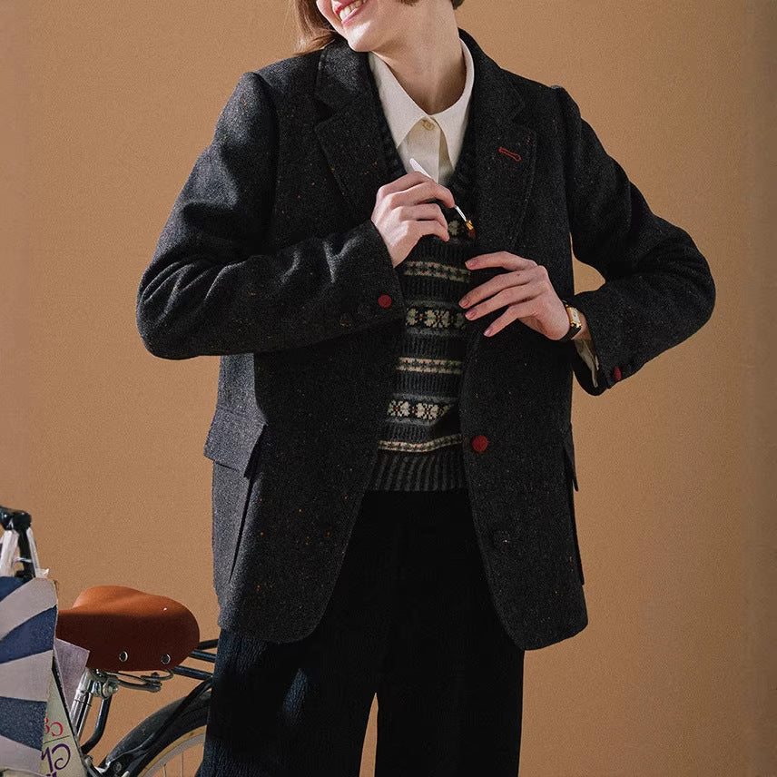Damen Eleganter Tweed Blazer mit Struktur Shop Nory