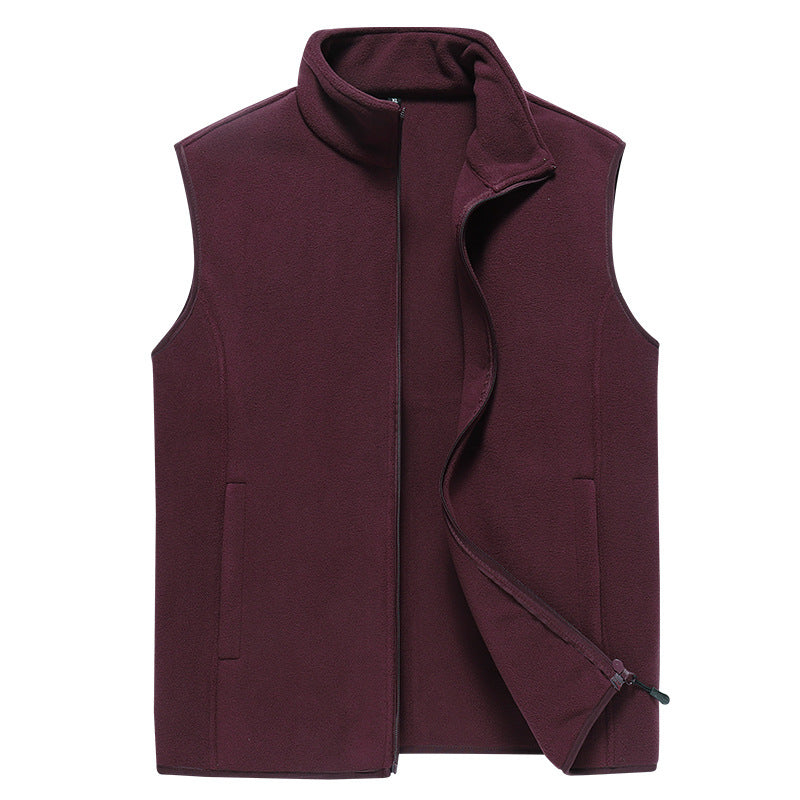Herren Ärmellose Microfleece‑Weste mit Stehkragen und verdecktem Zweiwege-Reißverschluss Shop Nory