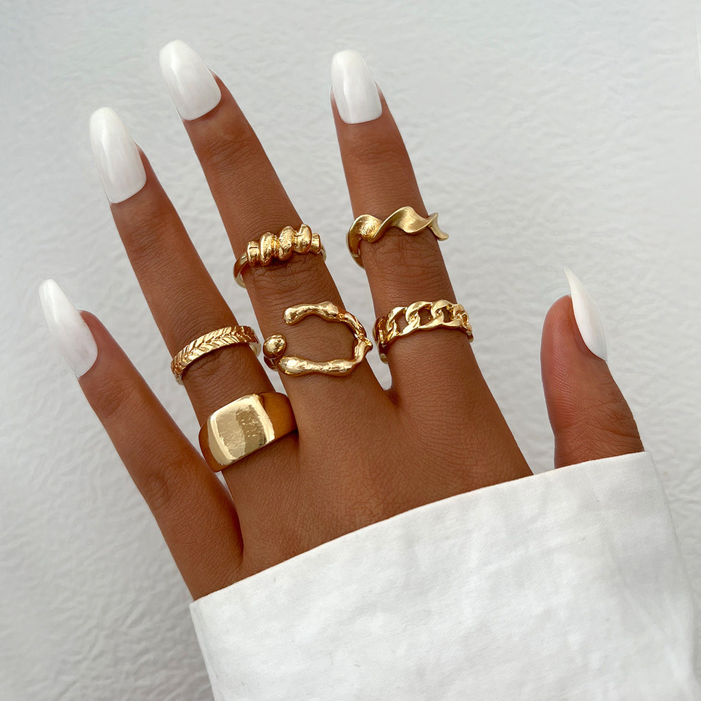 Damen Ring-Set mit funkelnden Kristallen und kreativen Designs Shop Nory